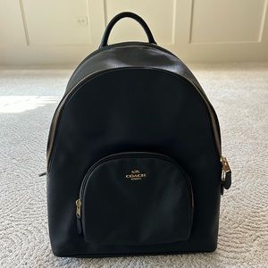 Coach black leather backpack, gently used, excellent condition.